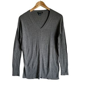Trouve Cashmere Blend Sweater Gray‎ Knit XS Cabincore Academia Preppy NWOT
